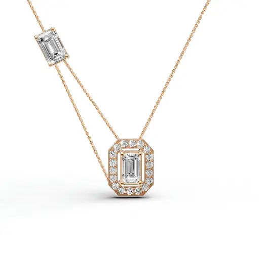 [14R635] Auric strand diamond pendant (14KT, Rose)