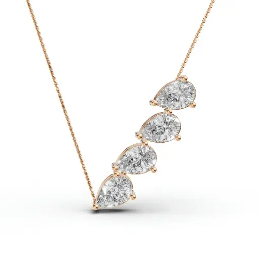 [14R647] V cossete diamond pendant (14KT, Rose)