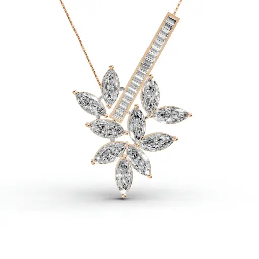 [14R653] Fiobarre diamond pendant (14KT, Rose)