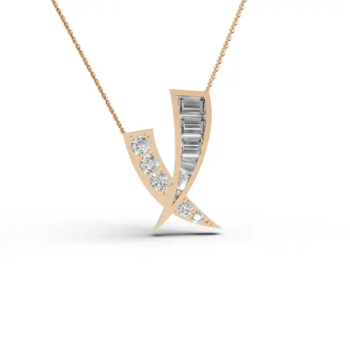 [14R659] Baleina curve diamond pendant (14KT, Rose)