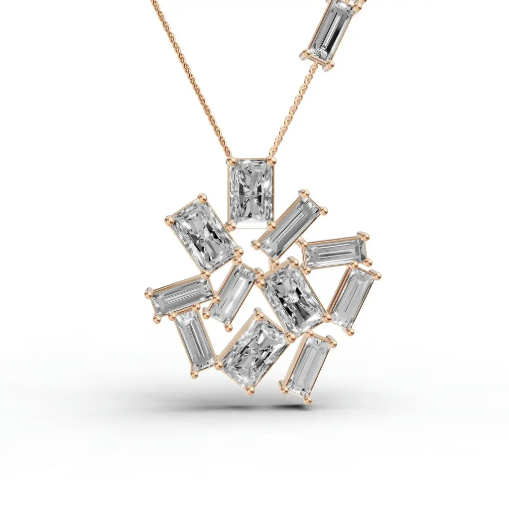 Radiant frost diamond pendant